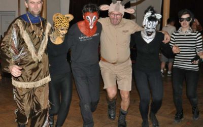 Nejlepší masku na maškarním plese získal soubor masek s názvem Lovec a jeho trofeje