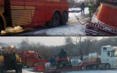 U Moravskoslezského Kočova se vyboural náklaďák, sjel tam do příkopu