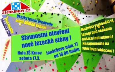 V Krnově slavnostně otevřou lezeckou stěnu
