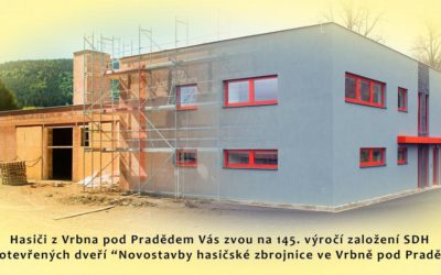 Vrbenští hasiči oslaví 145. výročí, otevřou se dveře nové zbrojnice, vyjede i technika