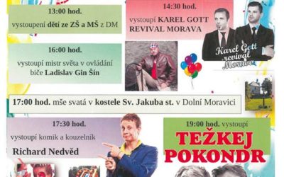 Den obce v Dolní Moravici nabízí pestrý program, vystoupí Těžkej Pokondr