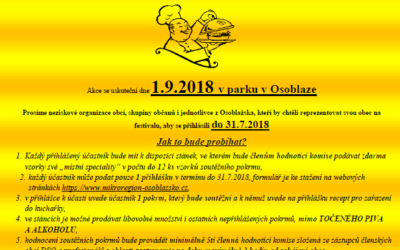Pořadatelé přijímají přihlášky na 7. ročník gastrofestivalu Ochutnej Osoblažsko