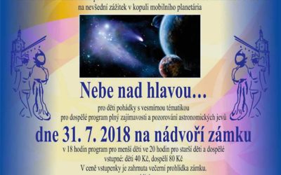 Nebe nad hlavou budete moci pozorovat z nádvoří Linhartovského zámku