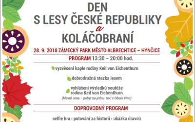 V zámeckém parku Město Albrechtice –Hynčice proběhne  již 5. ročník Den s lesy ČR – Koláčobraní