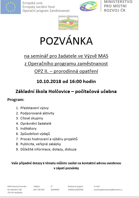 Připravují oživení školských zařízení na území Mas Rozvoj Krnovska