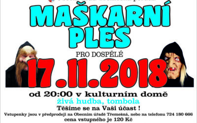 V Třemešné pořádají již tradiční maškarní ples pro dospělé