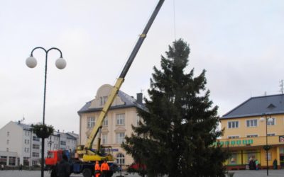 Rýmařovský vánoční strom už zaujal své místo