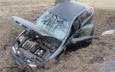 Muž za jízdy manipuloval s navigací, narazil do stromu