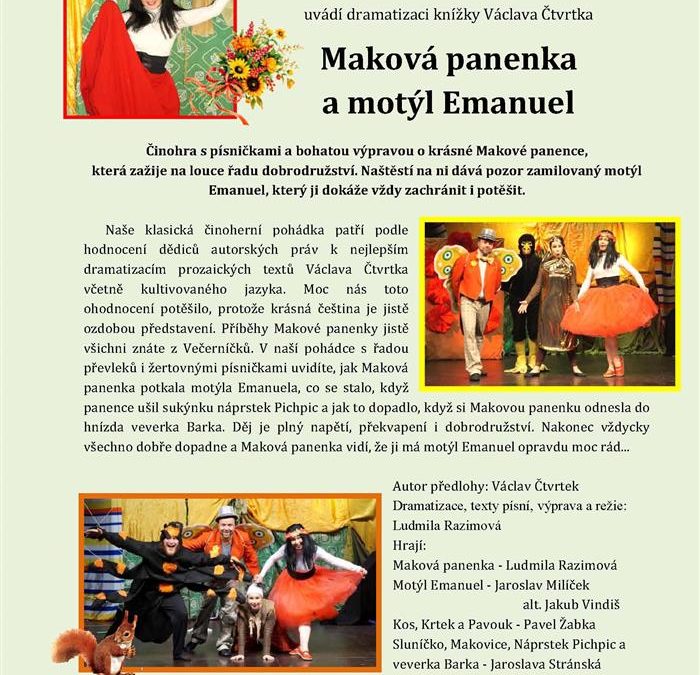 Městské divadlo v Bruntále uvede pohádku Maková panenka a motýl Emanuel
