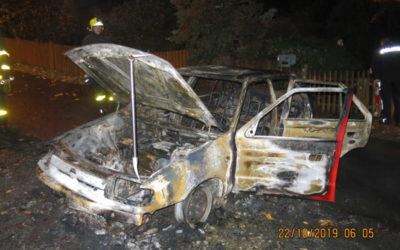 Ve Městě Albrechticích shořelo auto