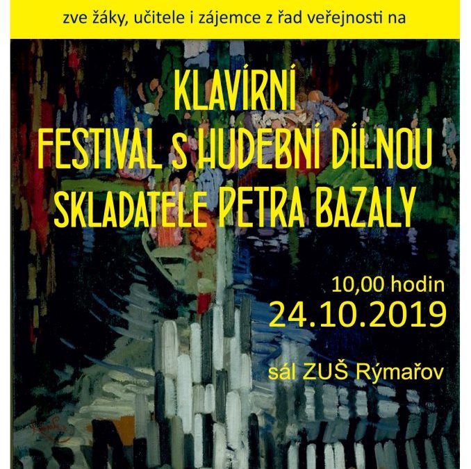 ZUŠ Rýmařov připravuje klavírní festival s hudební dílnou Petra Bazaly