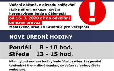 Mimořádná opatření Městského úřadu Bruntál