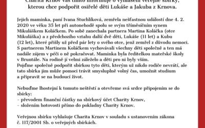 Osiřelé děti z Krnova potřebují pomoc, Charita Krnov vyhlásila veřejnou sbírku