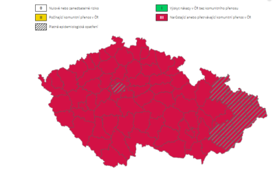 Onemocnění COVID-19 se i nadále šíří komunitně ve všech krajích