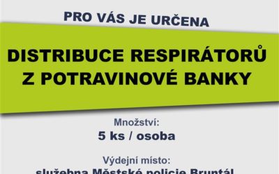 Pro osoby v nouzi je v Bruntále zajištěna distribuce respirátorů z potravinové banky