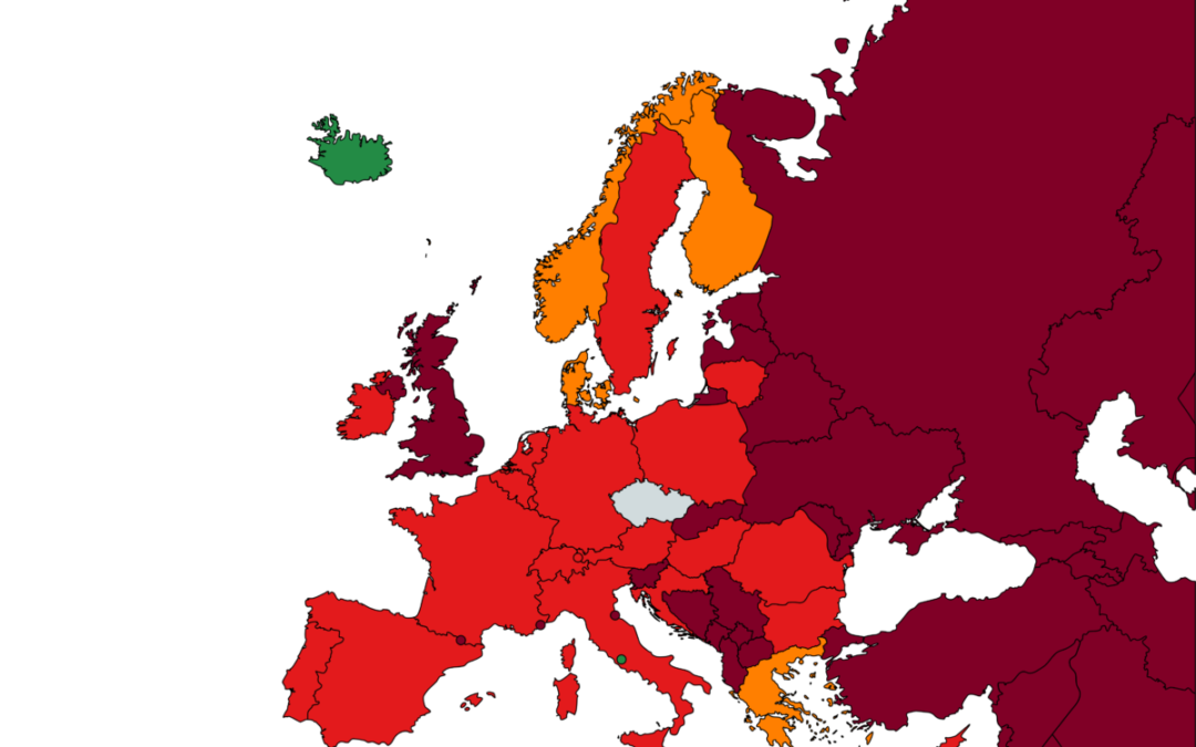 Řecko, Lotyšsko a Andorra budou nově zařazené v červené kategorii zemí. Malta bude tmavě červená