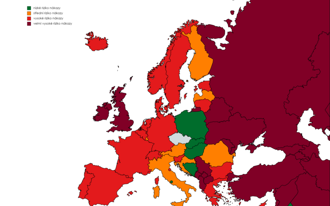 Slovinsko je od pondělí v tmavě červené kategorii. Lotyšsko, San Marino a Rumunsko je červené