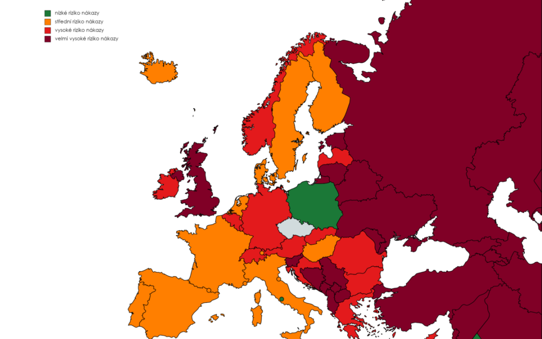 Lotyšsko a Rumunsko budou nově v tmavě červené kategorii podle míry rizika nákazy