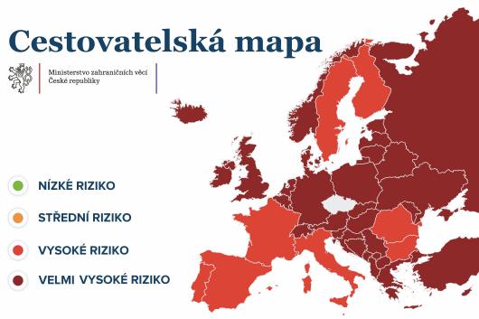 Island a Lotyšsko je nově v tmavě červené kategorii zemí podle míry rizika nákazy. Dochází také ke zpřísnění pravidel