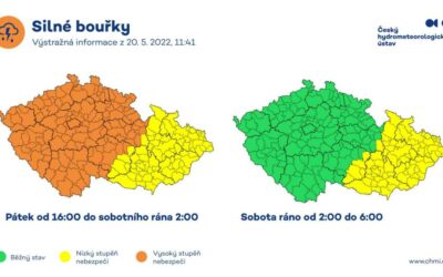 Meteorologové rozšířili varování: Velmi silné bouřky zasáhnou většinu Česka