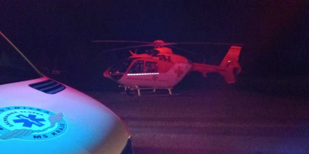 Noční mise záchranářského vrtulníku! Pod vrcholem Pradědu se vážně zranila cyklistka