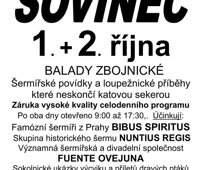Přijďte si na hrad Sovinec prohlédnout loupežnické povídky a šermířské příběhy
