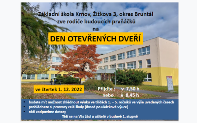 Krnov: Základní škola Žižkova zve na den otevřených dveří