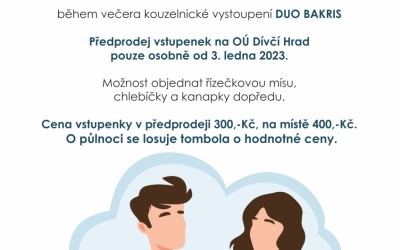 Obecní bál v Dívčím Hradě nabídne kouzelnické vystoupení DUO BAKRIS