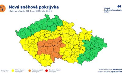 Na většině území bude v noci na středu a ve středu sněžit