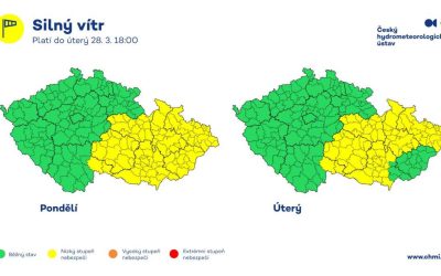 Český hydrometeorologický ústav aktualizoval výstrahu