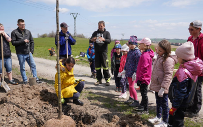 Bruntál: Školáci pomáhají sázet nové stromořadí