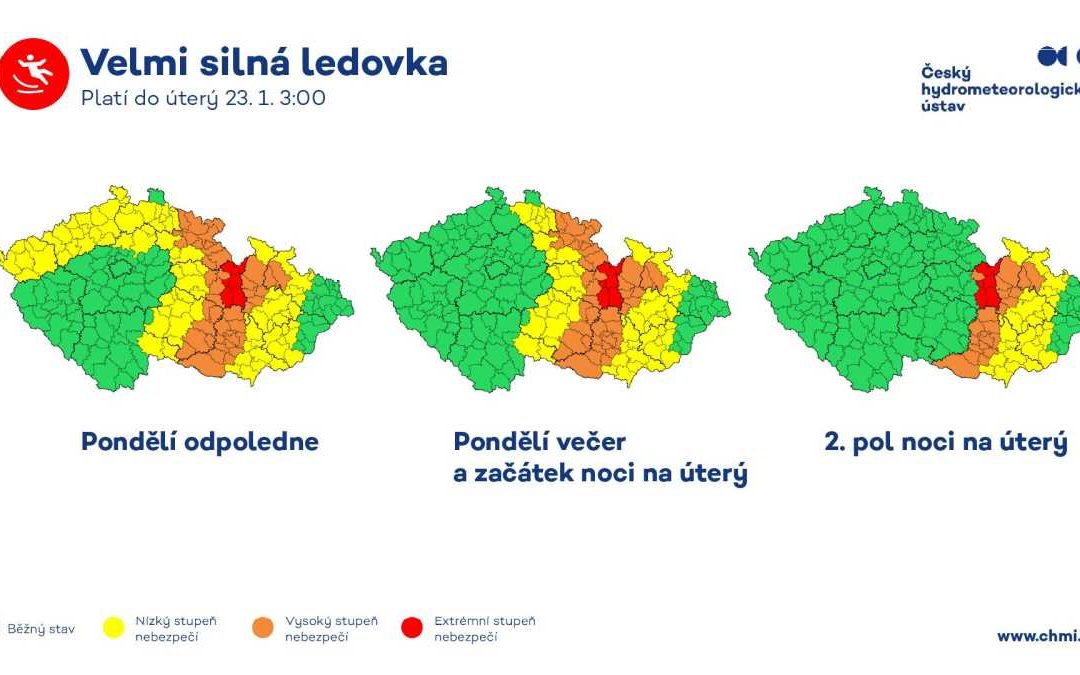 Meteorologové varují před ledovkou a silným větrem