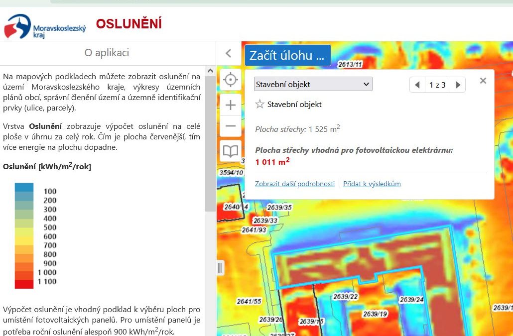 Moravskoslezský kraj má jako první v Česku mapu oslunění svého území