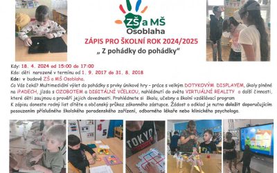 Základní a Mateřská škola Osoblaha zve děti na zápis do 1. třídy