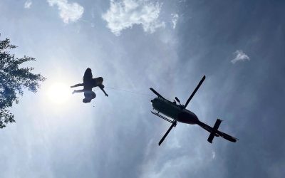 Vrtulník zachraňoval zraněného muže u Rešovských vodopádů