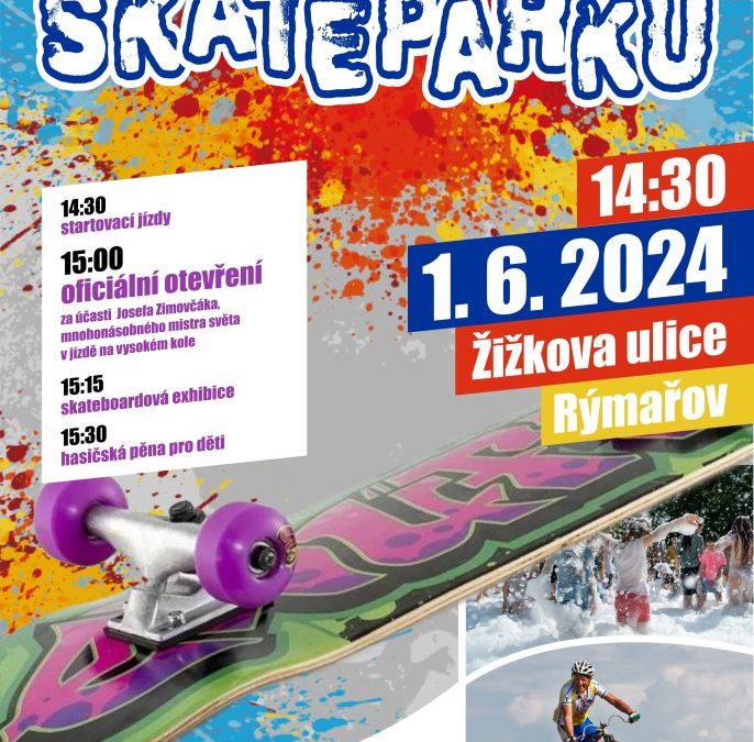 Rýmařov: Otevírání skateparku se zúčastní cyklotour Na kole dětem