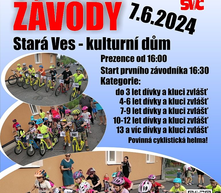 Rýmařovsko: U kulturního domu ve Staré Vsi se uskuteční tradiční koloběžkové závody pro děti