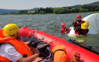 Hasiči z Bruntálu dvakrát zasahovali na přehradě Slezská Harta