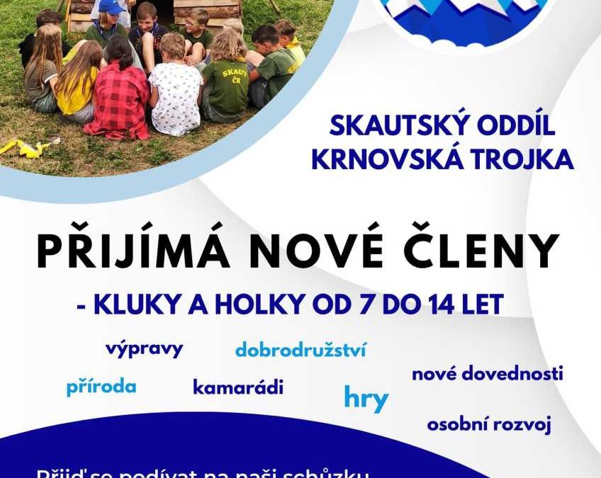 Skautský oddíl Krnovská Trojka přijímá nové členy a členky