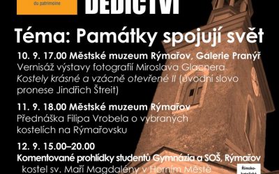 Městské muzeum Rýmařov připravilo na Dny evropského dědictví celou řadu zajímavých akcí