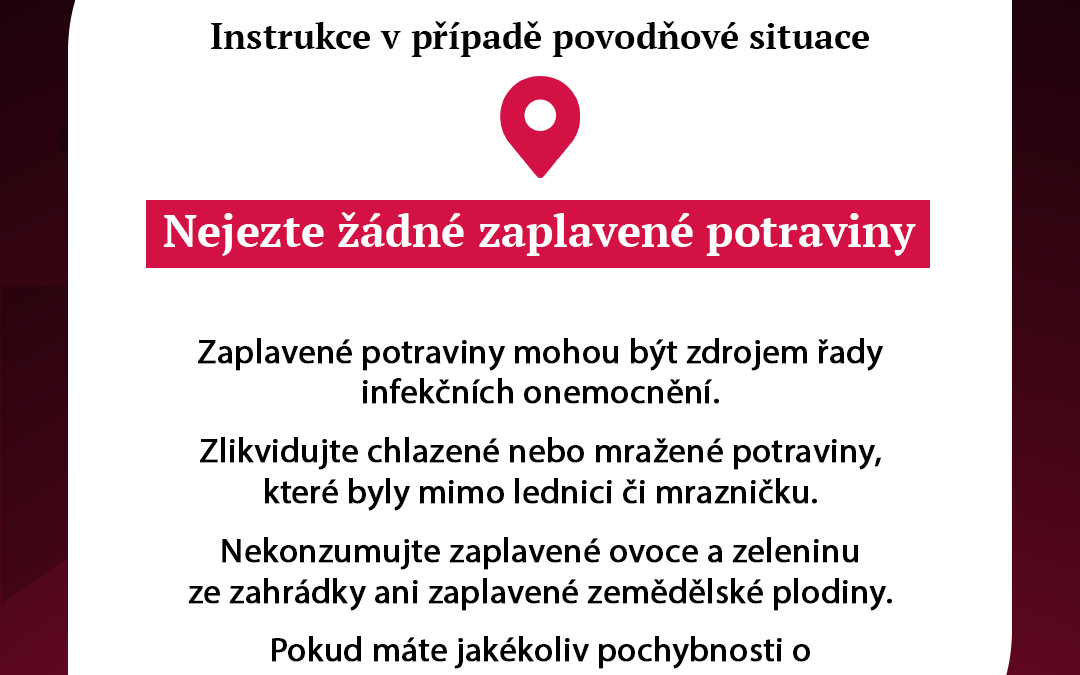 Ministerstvo zdravotnictví ve spolupráci se Státním zdravotním ústavem a hygienickou službou rozeslalo všem obcím, městům a krajům informace a doporučení k postupu během povodní