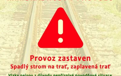 Osoblažská úzkokolejka nejezdí, na trať spadl strom a je zatopená