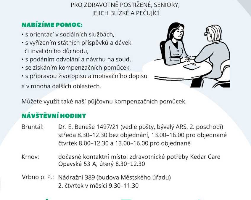 Sociální poradna pro zdravotně postižené občany a seniory nabízí pomoc