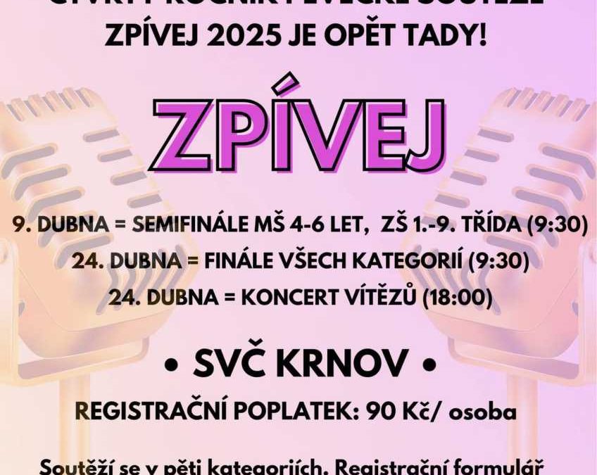 Krnov: Čtvrtý ročník pěvecké soutěže Zpívej se blíží