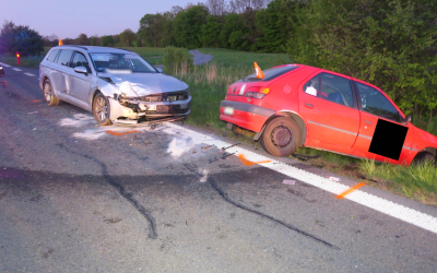Dopravní nehoda mezi Vysokou a Třemešnou: Nepozorné odbočení vedlo ke střetu