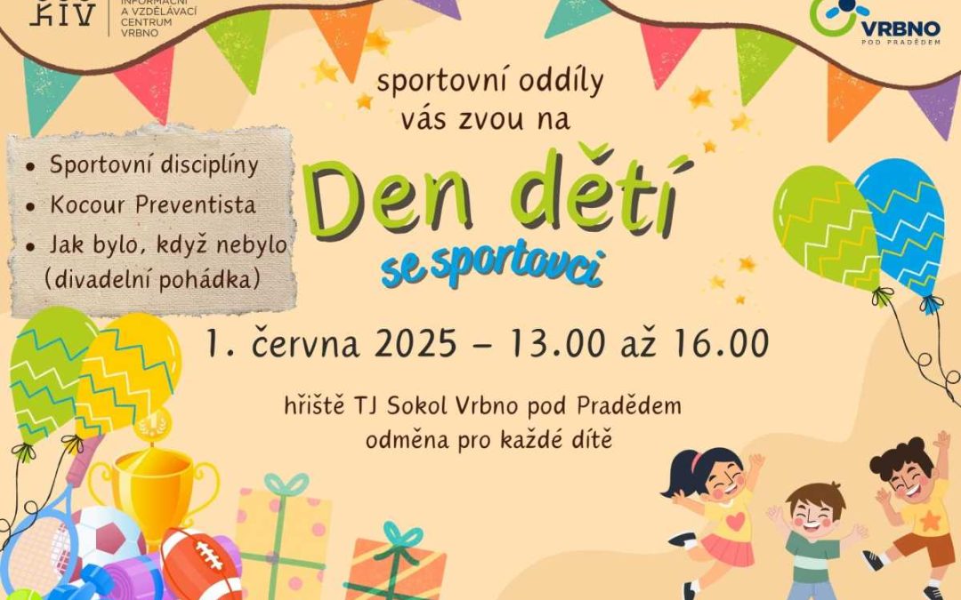 Vrbno pod Pradědem: Den dětí se sportovci se blíží