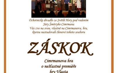 Ochotníci v akci: Přijďte na nezapomenutelný Záskok podle Cimrmana!