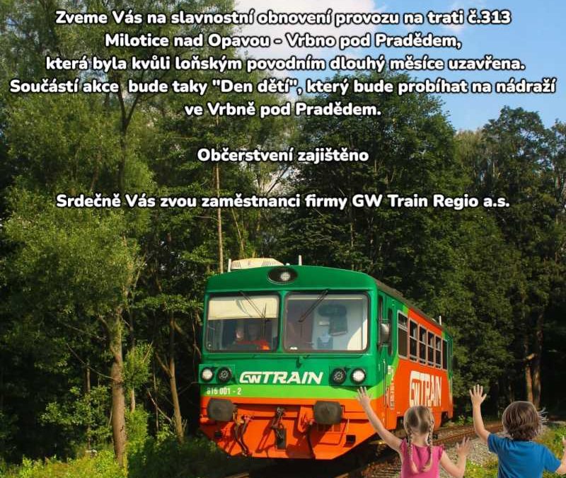 Slavnostní návrat vlaku do Vrbna