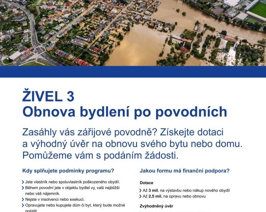 Pomoc lidem, kteří to potřebují: Konzultační den k programu Živel 3 už ve středu