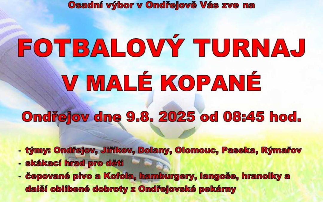 Tradiční turnaj v malé kopané opět v Ondřejově